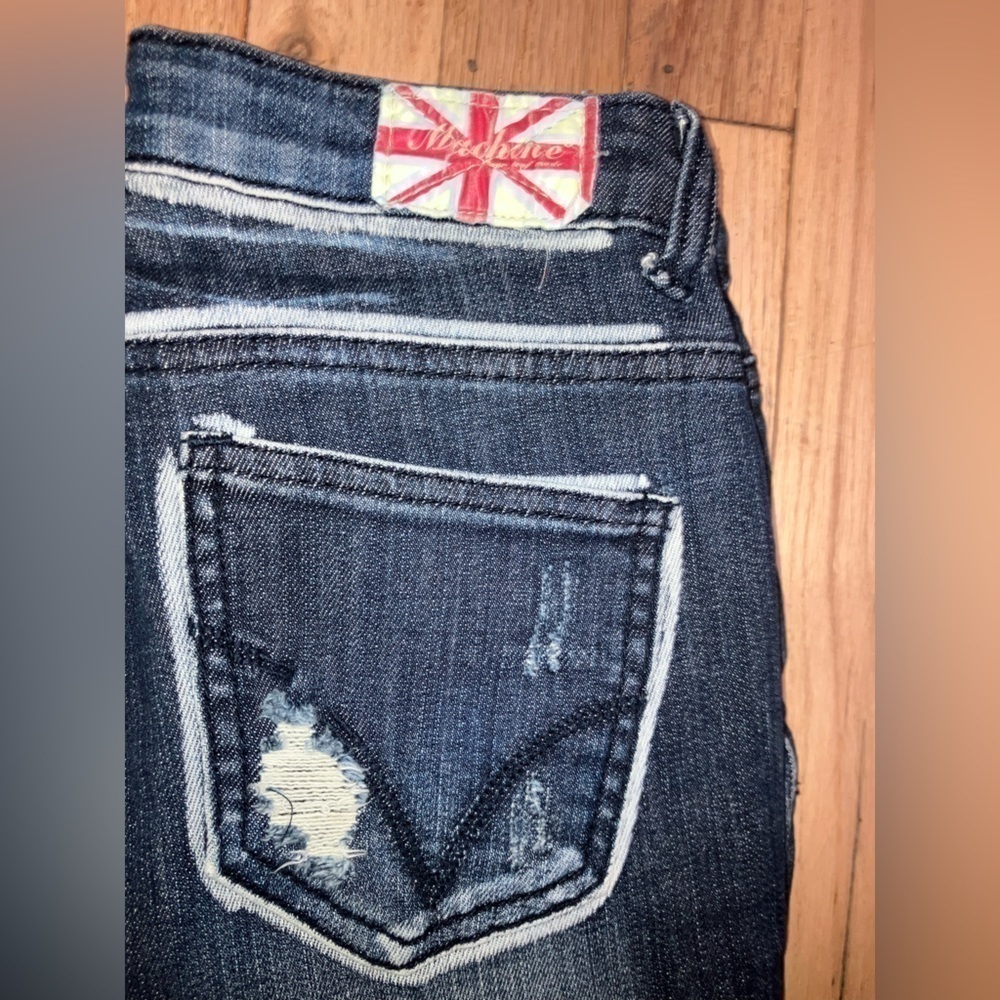 MACHINE JEANS - Distressed Boot Cut dark wash Women’s 3/27 like New - Picture 5 of 6